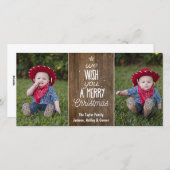 素朴クリスマスフォトカード – Merry Christmas シーズンカード (正面/裏面)