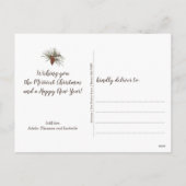 素朴クリスマスフォトピネコーンブラウンクラフト紙 シーズンポストカード (裏面)