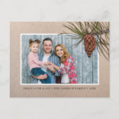 素朴クリスマスフォトピネコーンブラウンクラフト紙 シーズンポストカード (正面)