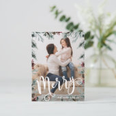 素朴クリスマスフレームフォトホリデー葉書 シーズンポストカード (スタンド正面)