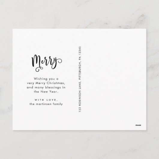 素朴クリスマスフレームフォトホリデー葉書 シーズンポストカード (裏面)