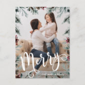 素朴クリスマスフレームフォトホリデー葉書 シーズンポストカード (正面)