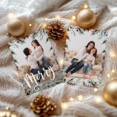 素朴クリスマスフレーム2枚フォトホリデーカード シーズンカード