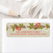 素朴クリスマスフローラ差出人住所ラベル ラベル (インサイチュ)