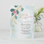 素朴クリスマスブライダルシャワー – ホリデーウィンターグレ 招待状 (スタンド正面)