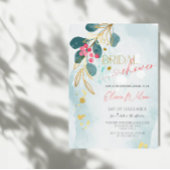 素朴クリスマスブライダルシャワー – ホリデーウィンターグレ 招待状