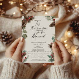 素朴クリスマスブライダルシャワー 招待状