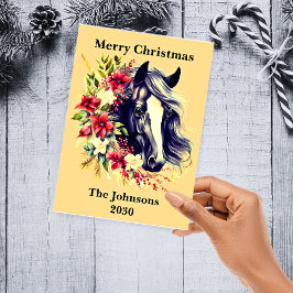 素朴クリスマスブラックホースリースホリデー シーズンカード