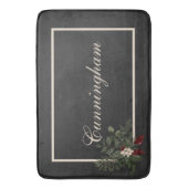 素朴クリスマスブラック&クリームネームパイン バスマット (正面縦)