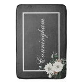 素朴クリスマスブラック&ホワイトネームパイン バスマット (正面縦)