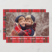 素朴クリスマスプレッドレッド緑の写真 シーズンカード (正面/裏面)