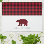 素朴クリスマスベアラドの姓 キッチンタオル (折り畳み)