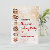 素朴クリスマスベーキングパーティの招待状 招待状 (スタンド正面)