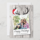 素朴クリスマスホリデーウッドサンタハット写真 (正面)