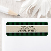 素朴クリスマスホリデーグリーンバッファロープラディクラフト ラベル (インサイチュ)