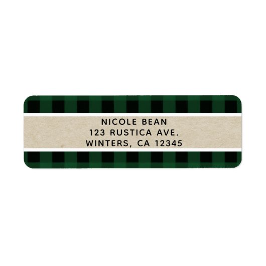 素朴クリスマスホリデーグリーンバッファロープラディクラフト ラベル (正面)