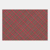 素朴クリスマスホリデーレッドプレイドゴールドフォイル ラッピングペーパーシート (正面)