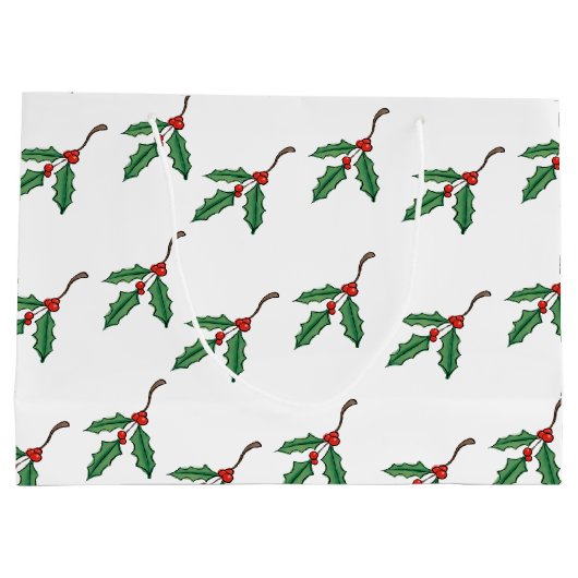 素朴クリスマスホリー抱き枕 ラージペーパーバッグ (裏面)