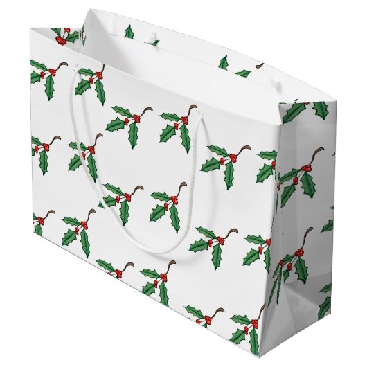 素朴クリスマスホリー抱き枕 ラージペーパーバッグ (裏面アングル)