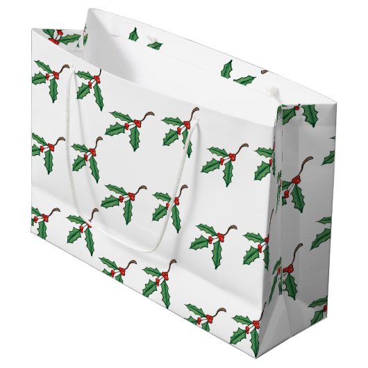 素朴クリスマスホリー抱き枕 ラージペーパーバッグ (正面アングル)