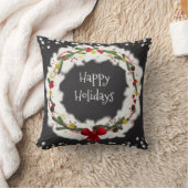素朴クリスマスホワイトパインリースホリデーエレガント クッション (ブランケット)
