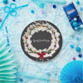 素朴クリスマスホワイトパインリースホリデーパーティー ペーパープレート (パーティー)