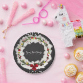 素朴クリスマスホワイトパインリースホリデーパーティー ペーパープレート (パーティー)