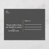 素朴クリスマスホワイトパインリースホリデーモダン シーズンポストカード (裏面)