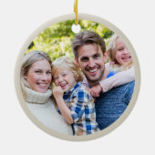 素朴クリスマスホースリースホリデーフォト セラミックオーナメント (裏面)