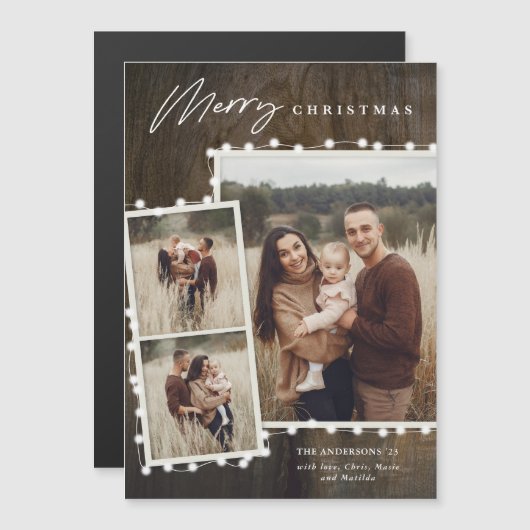 素朴クリスマスライト3フォトコラージホリデー (正面/裏面)