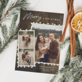 素朴クリスマスライト3フォトコラージュ シーズンカード