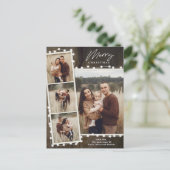 素朴クリスマスライト4フォトコラージュ シーズンポストカード (スタンド正面)