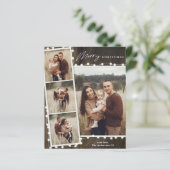 素朴クリスマスライト4枚フォトホリデーカード (スタンド正面)