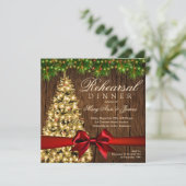 素朴クリスマスリハーサルのディナーツリー&リボン 招待状 (スタンド正面)
