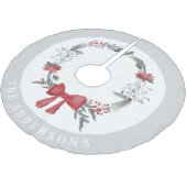 素朴クリスマスリースの姓 ブラッシュドポリエステルツリースカート (アングル)