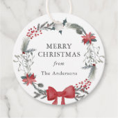 素朴クリスマスリースホリデーギフト フェイバータグ (正面)