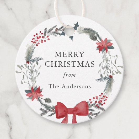 素朴クリスマスリースホリデーギフト フェイバータグ (正面)