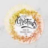 素朴クリスマスリースユーカリ離れウィンティ シーズンカード (正面/裏面)