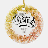 素朴クリスマスリースユーカリ離れウィンティ セラミックオーナメント (正面)