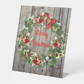 素朴クリスマスリース台座標識 台座サイン (正面)