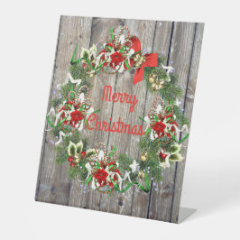 素朴クリスマスリース台座標識 台座サイン