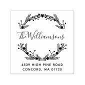 素朴クリスマスリース名前をカスタムする差出人住所 セルフインキングスタンプ (デザイン)