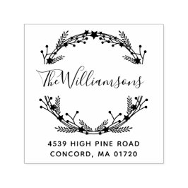 素朴クリスマスリース名前をカスタムする差出人住所 セルフインキングスタンプ