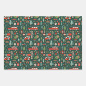 素朴クリスマスレイクライフキャンピングレッド&グリーン ラッピングペーパーシート (正面)