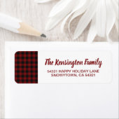 素朴クリスマスレッドバッファロープレイドホリデー ラベル (インサイチュ)