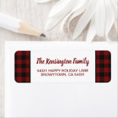 素朴クリスマスレッドバッファロープレイドホリデー ラベル (インサイチュ)