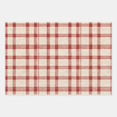 素朴クリスマスレッドプレイド包装紙 ラッピングペーパーシート (正面)