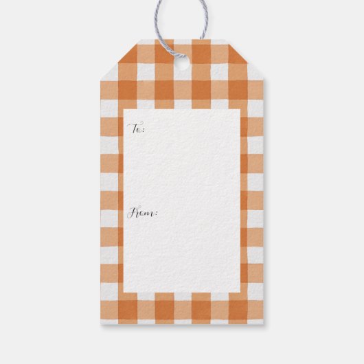 素朴クリスマスロッキングホースバッファローのチェック ギフトタグ (裏面)