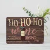 素朴クリスマスワイン試飲パーティーグラスの汚れ 招待状 (スタンド正面)