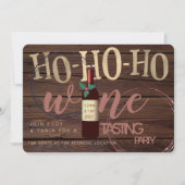 素朴クリスマスワイン試飲パーティーグラスの汚れ 招待状 (正面)